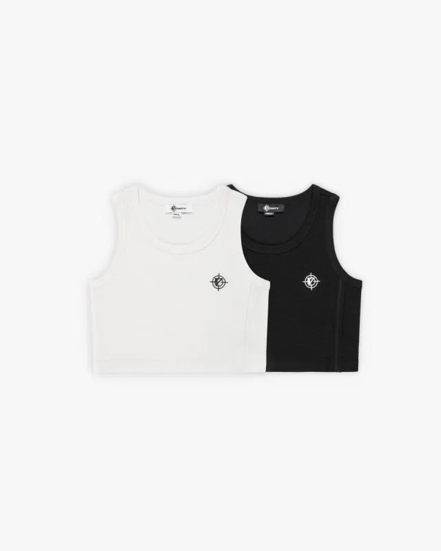 CROP TANKTOP DOUBLE PACK (BLACK & WHITE) sold by vicinity