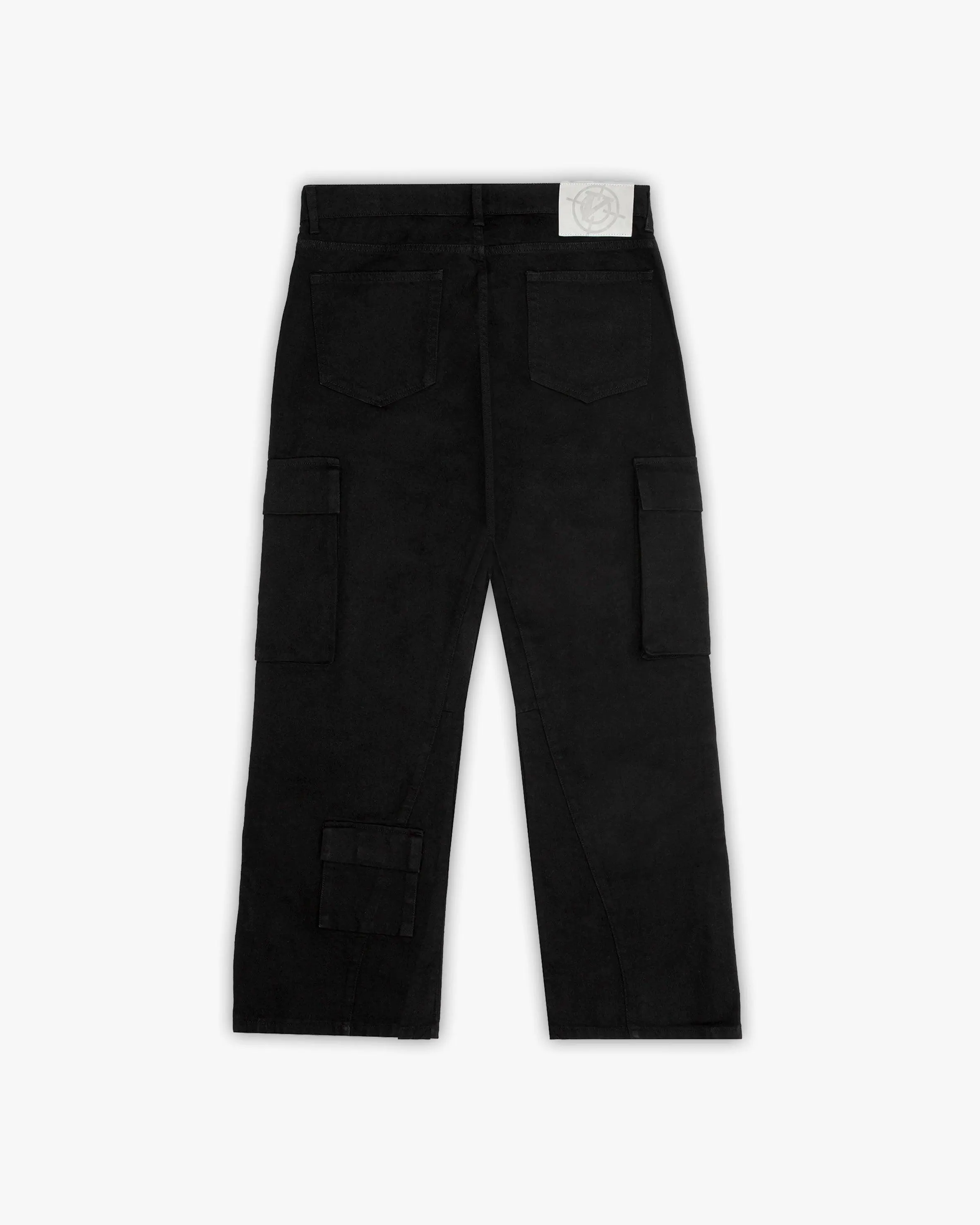 FLARED CARPENTER CARGOPANTS BLACK sold by vicinity