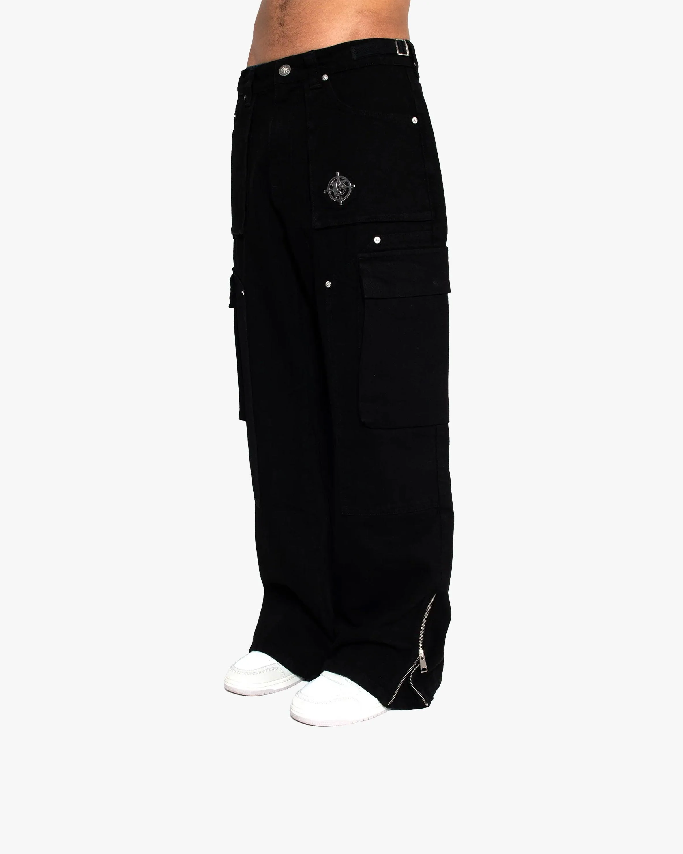 FLARED CARPENTER CARGOPANTS BLACK sold by vicinity product image thumbnail 3