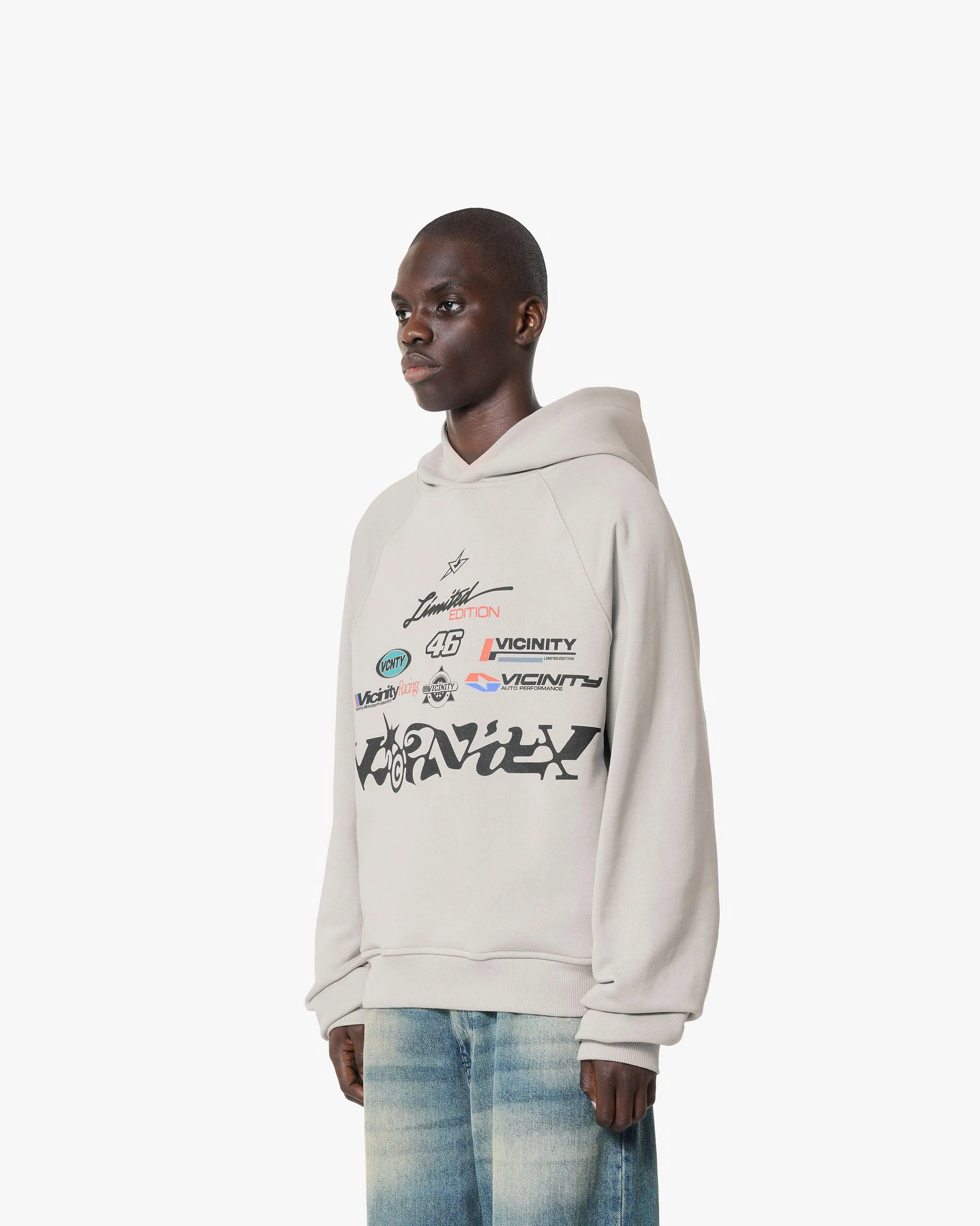 RACING LOGOS HOODIE GREY sold by vicinity product image thumbnail 3