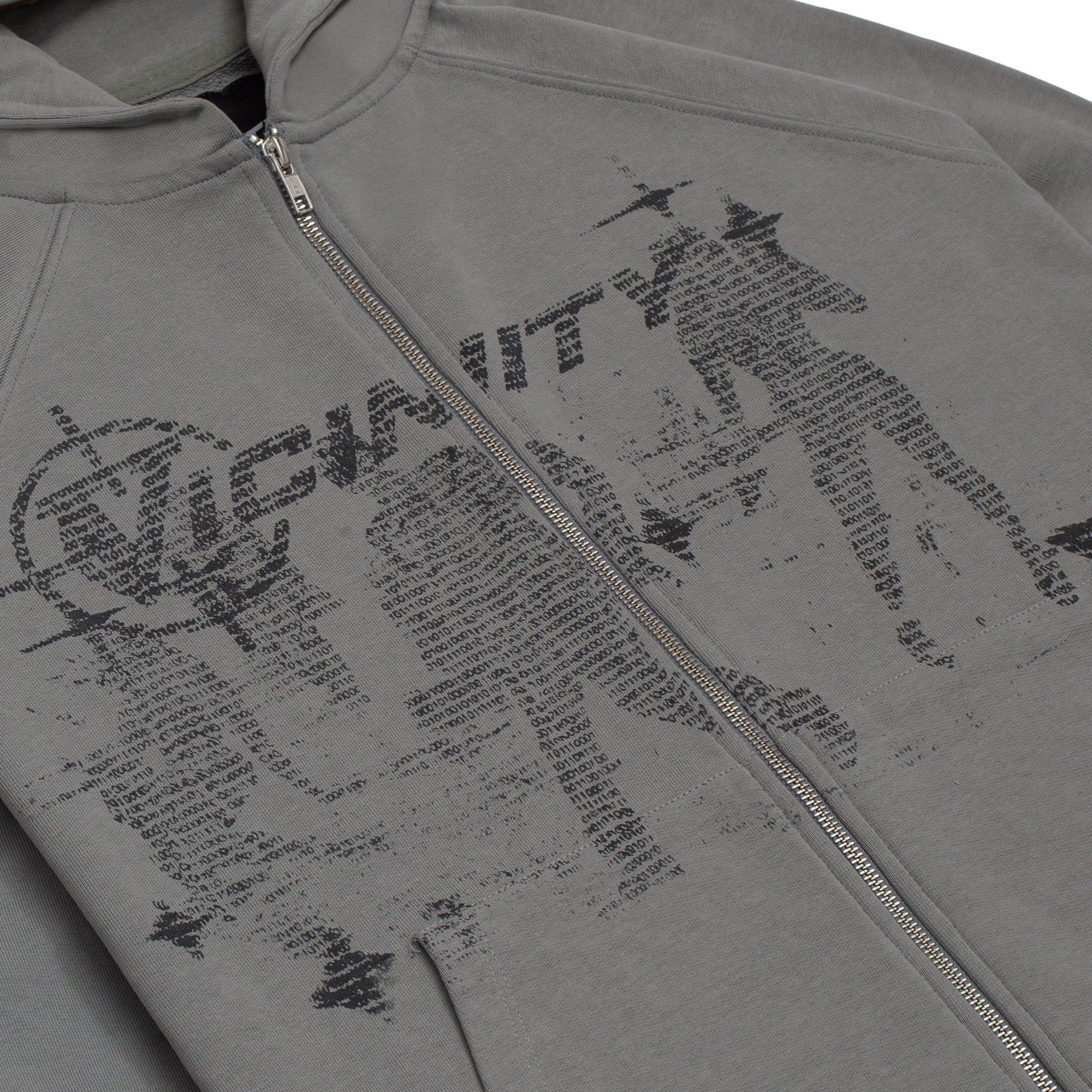 BINARY ZIP HOODIE GREY sold by vicinity product image thumbnail 5