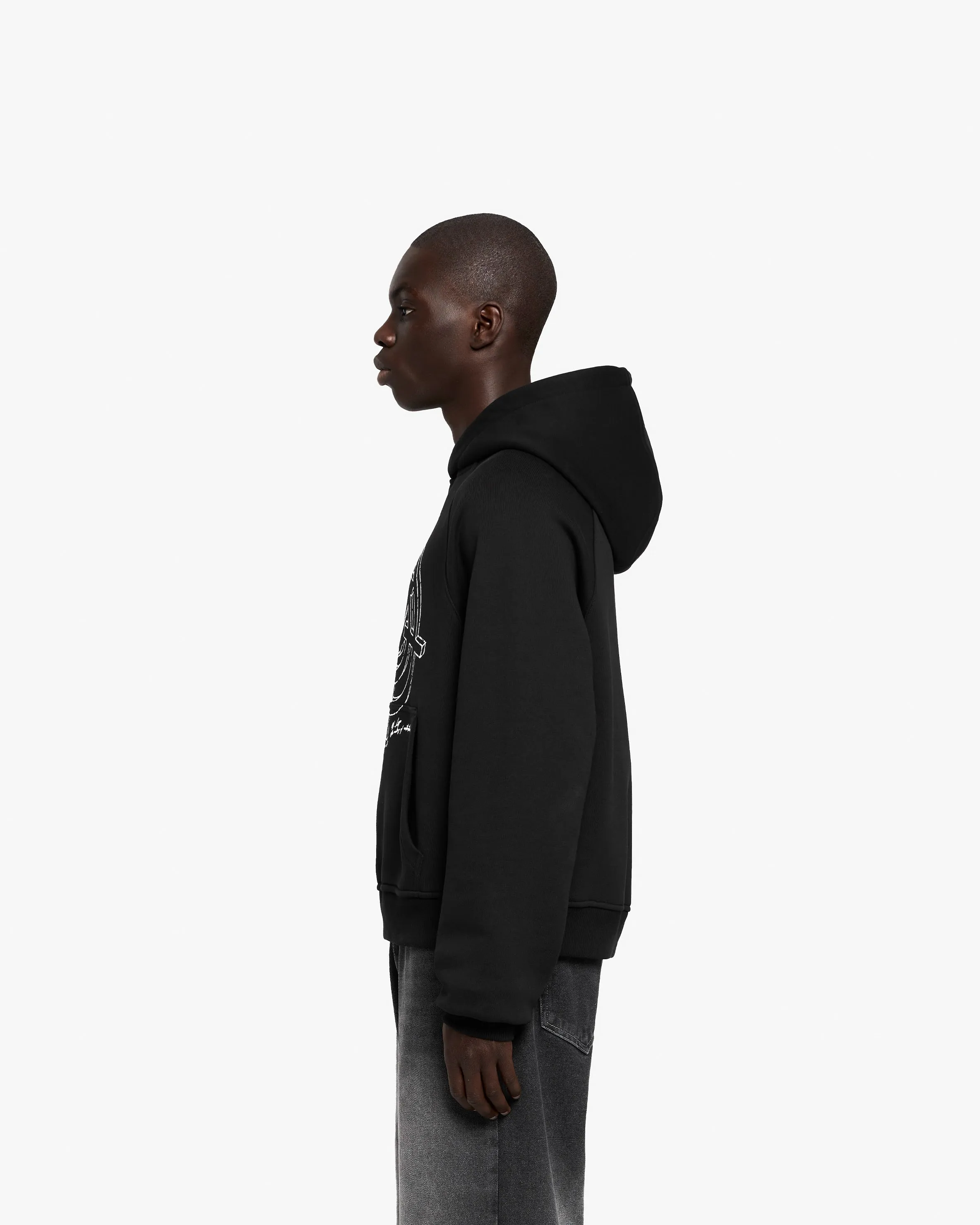 CONSTRUCTION LOGO HOODIE BLACK sold by vicinity product image thumbnail 5