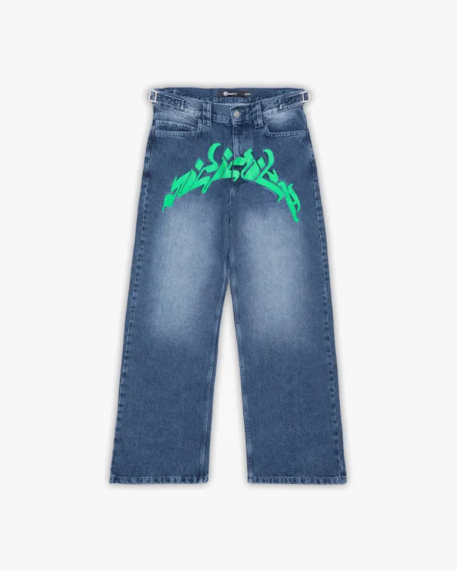 MIRAGE DENIM DARK BLUE / GREEN made by vicinity