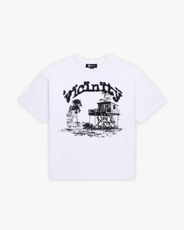 SHOOTING HOUSE TEE WHITE made by vicinity