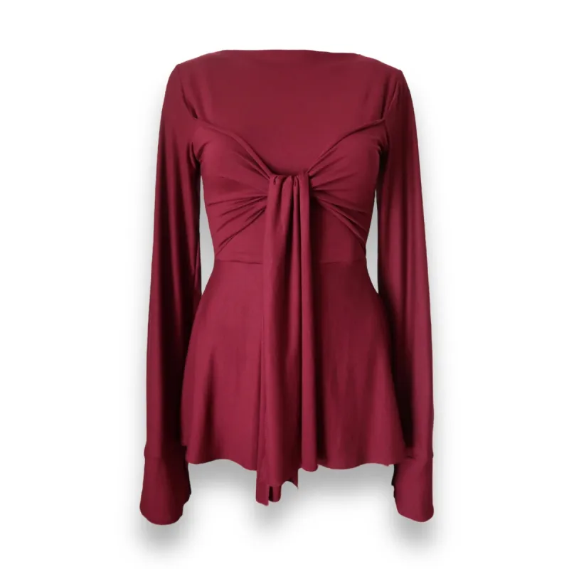 Zerah Wrap Boat Neck Blouse sold by liatz