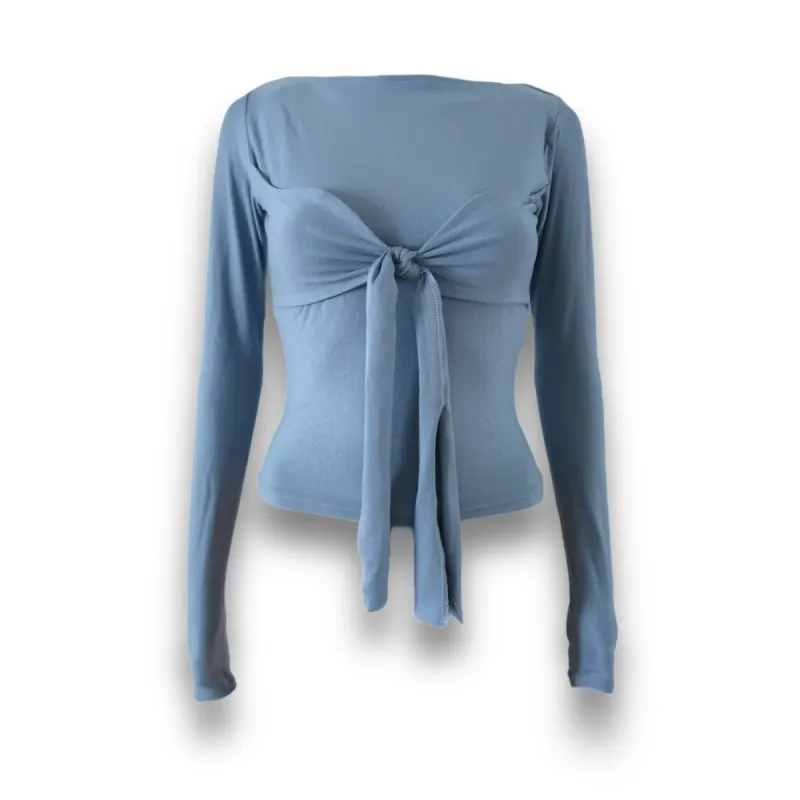 Ana Long Sleeve Top Frosted Blue sold by liatz