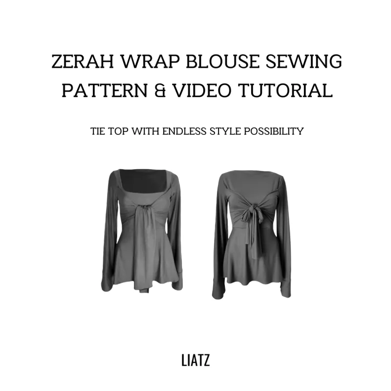 Zerah Wrap Blouse Sewing Pattern sold by liatz