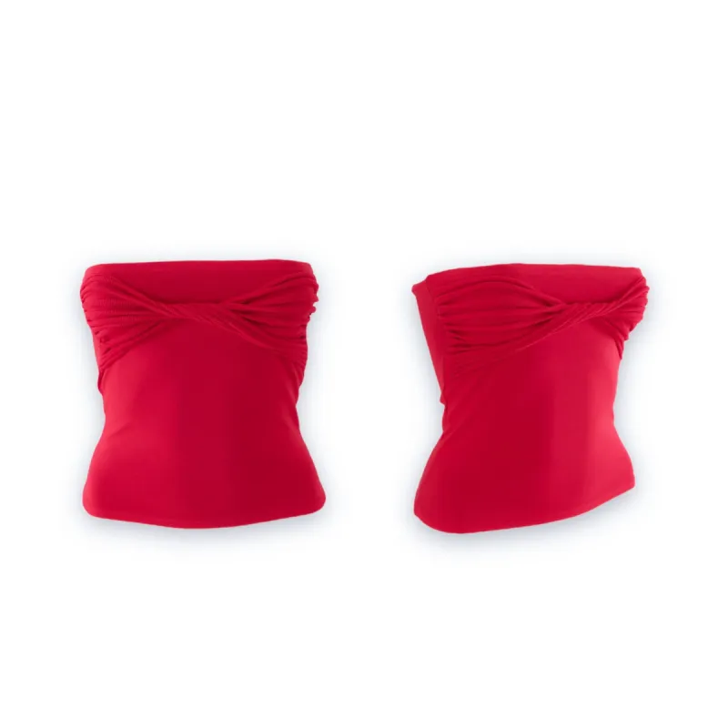 Swirl Tube Top Cherry Red sold by liatz