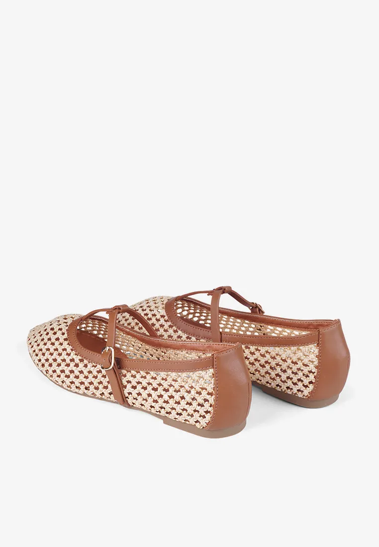 Aria Black Woven Mary Jane Flat Shoes Summer Slip On sold by INPACA product image thumbnail 4