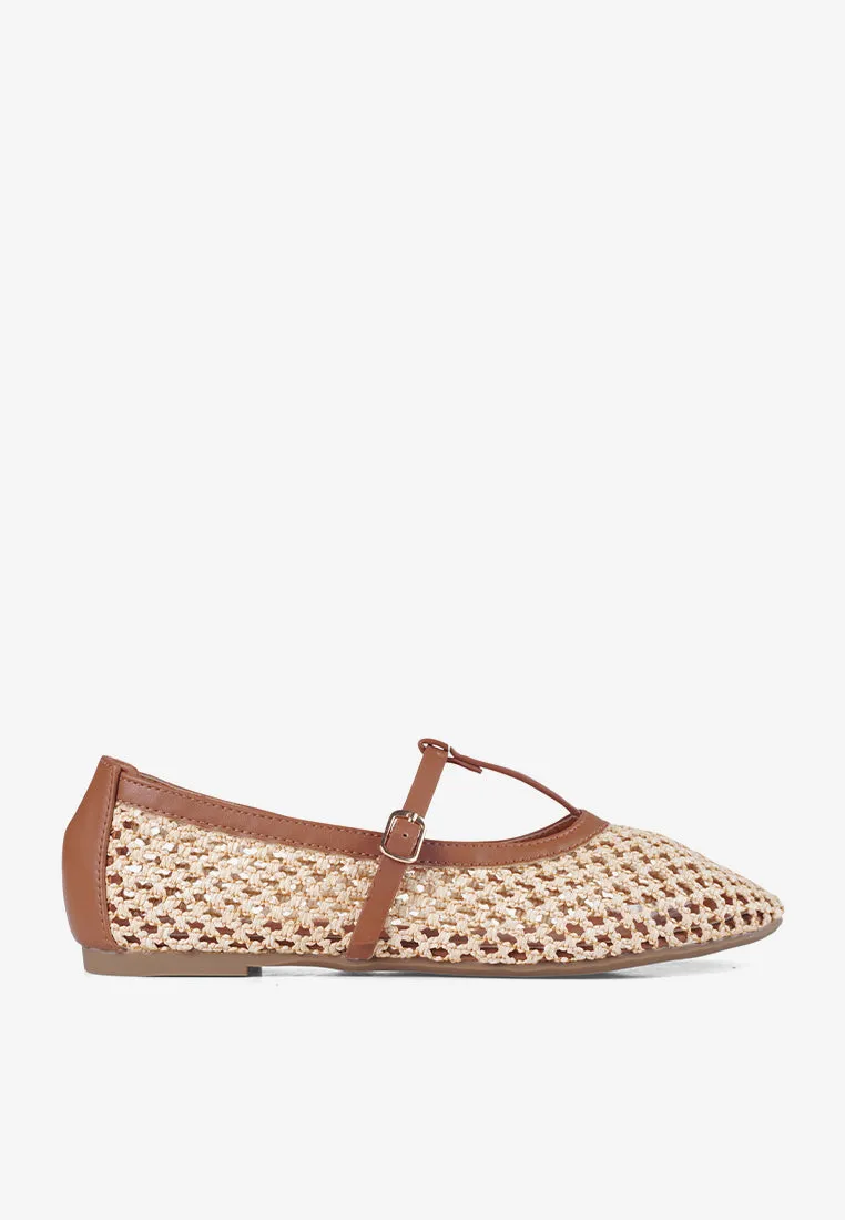 Aria Black Woven Mary Jane Flat Shoes Summer Slip On sold by INPACA product image thumbnail 2