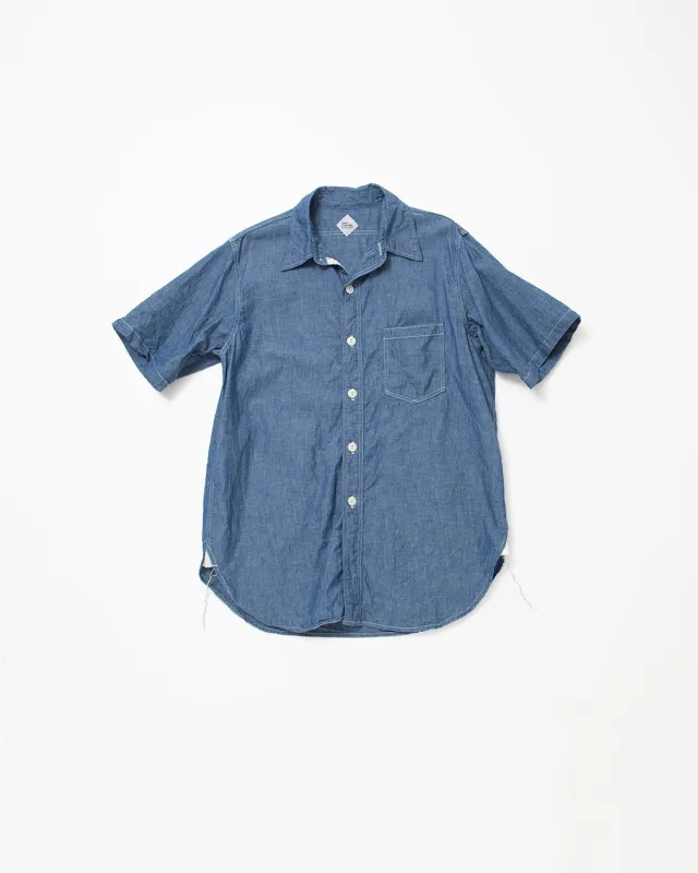 CS001S - NAVY 1POCKET SHORT SLEEVE SHIRT / Blue Chambray sold by The Corona Utility