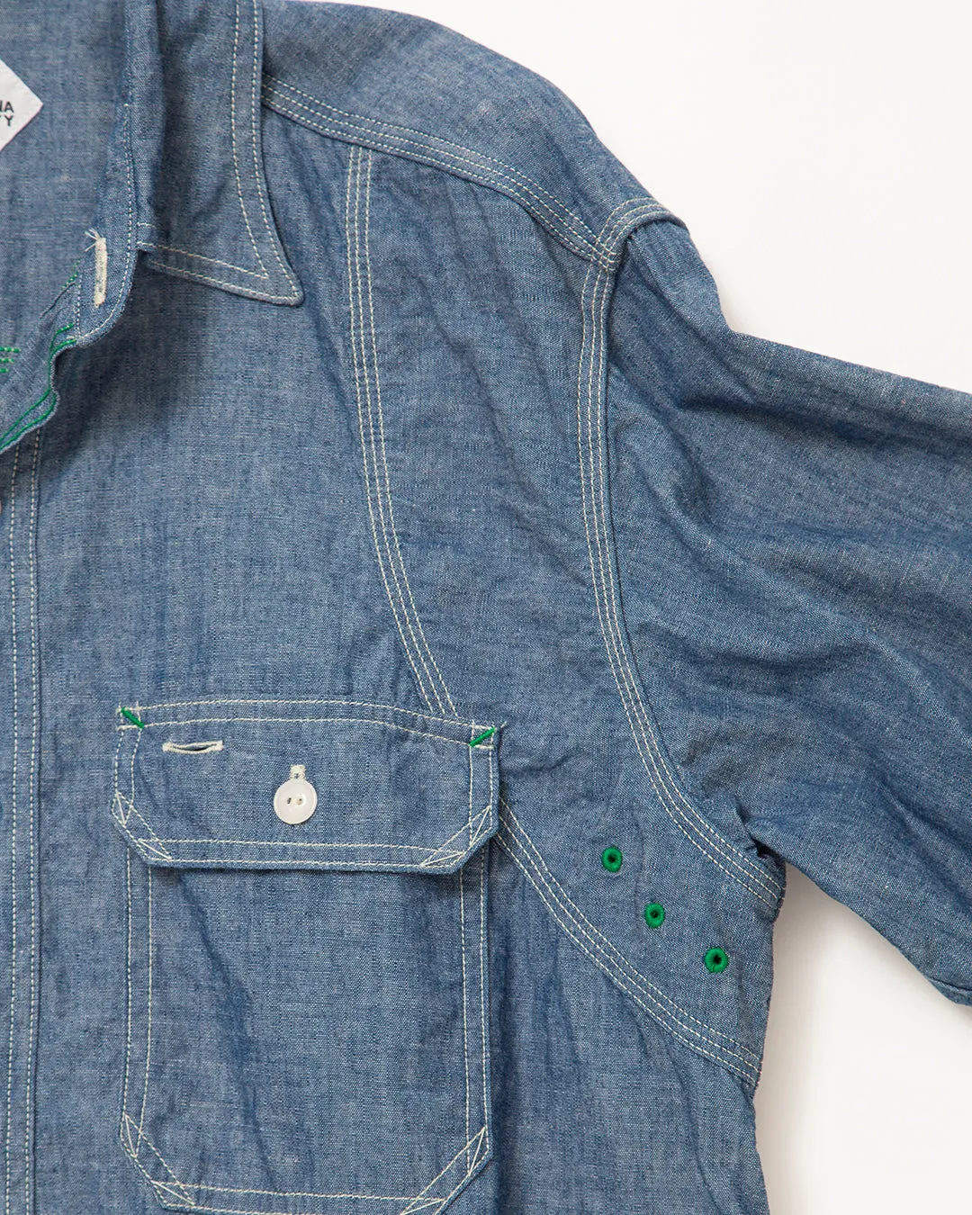 CS014 - CORONA・W-YOKE SHIRT / Blue Chambray sold by The Corona Utility product image thumbnail 4