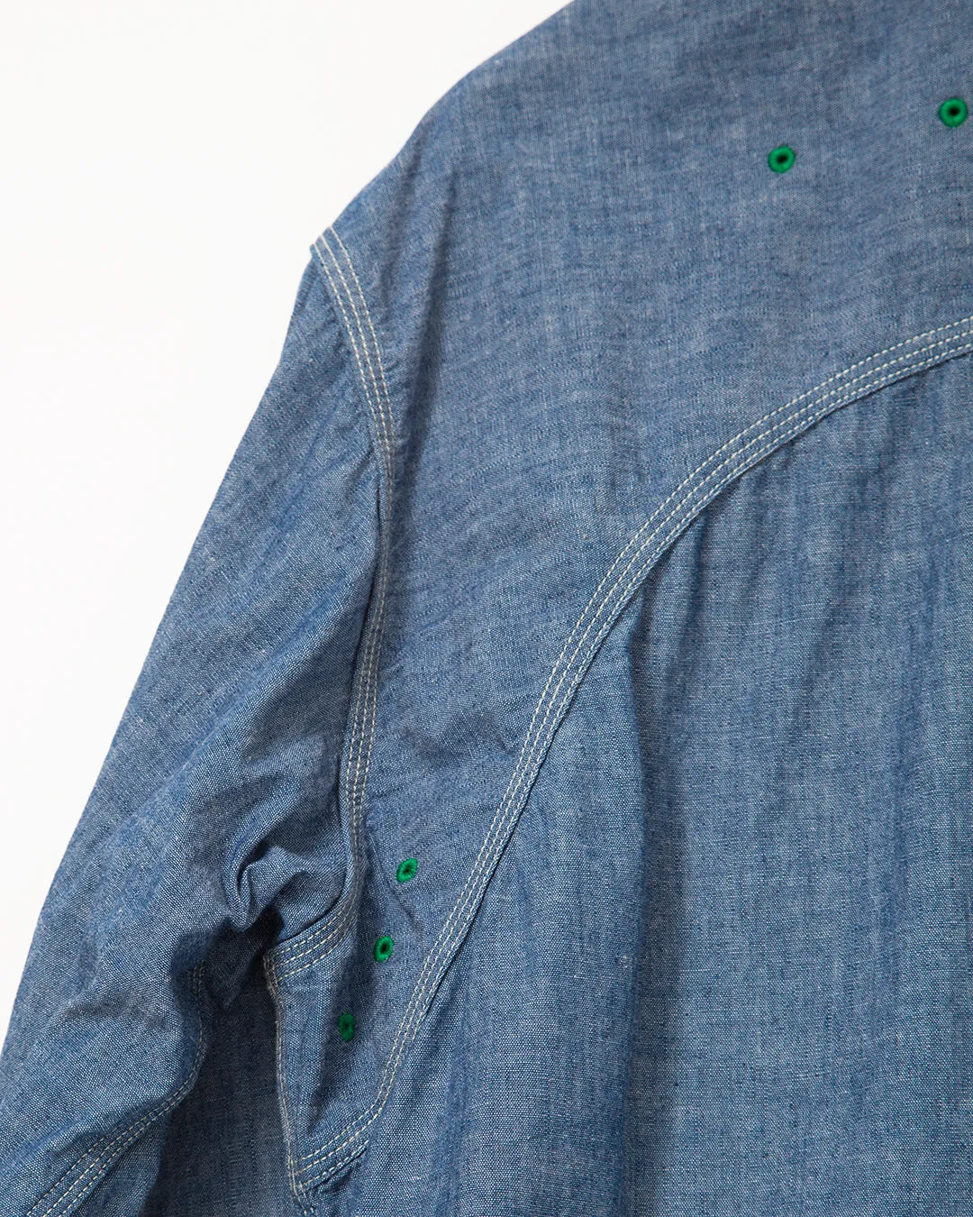 CS014 - CORONA・W-YOKE SHIRT / Blue Chambray sold by The Corona Utility product image thumbnail 5