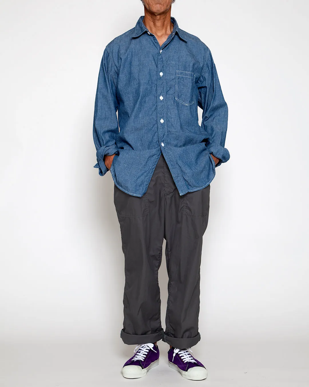CS001 - NAVY 1POCKET SHIRT / Blue Chambray sold by The Corona Utility product image thumbnail 4