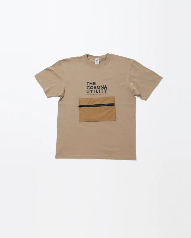 CT023・"BEACH ESSENTIAL" PACKABLE TEE / Sand Khaki sold by The Corona Utility