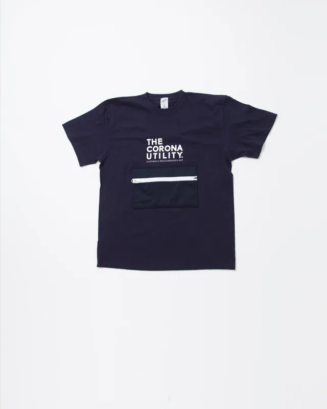 CT023・"BEACH ESSENTIAL" PACKABLE TEE / Navy sold by The Corona Utility