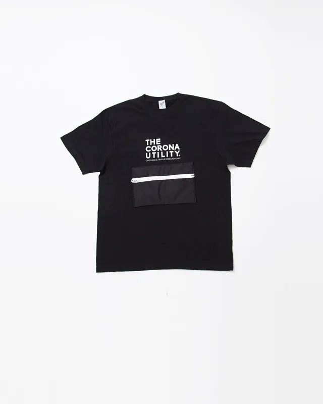 CT023・"BEACH ESSENTIAL" PACKABLE TEE / Black sold by The Corona Utility