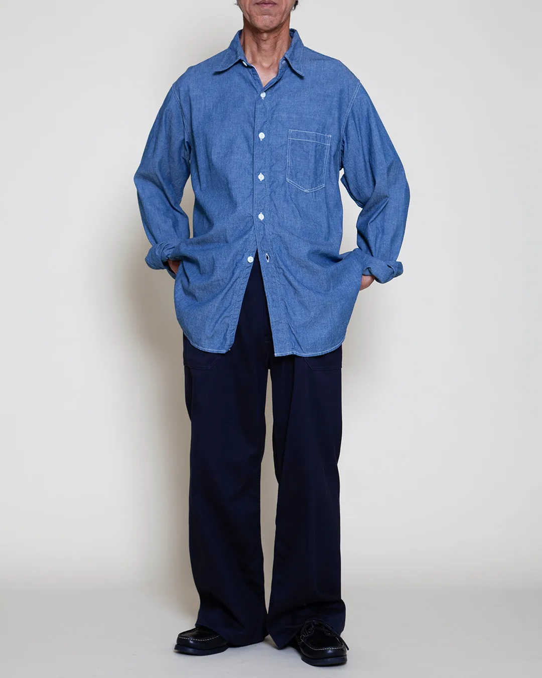 CS001 - NAVY 1POCKET SHIRT / Blue Chambray sold by The Corona Utility product image thumbnail 5