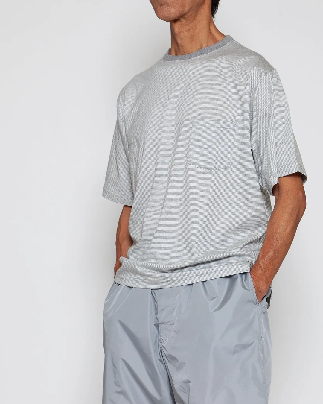 CC010 - BASIC POCKET TEE / Top Grey × White sold by The Corona Utility product image thumbnail 5