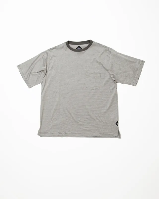 CC010  - BASIC POCKET TEE / OD × White made by The Corona Utility