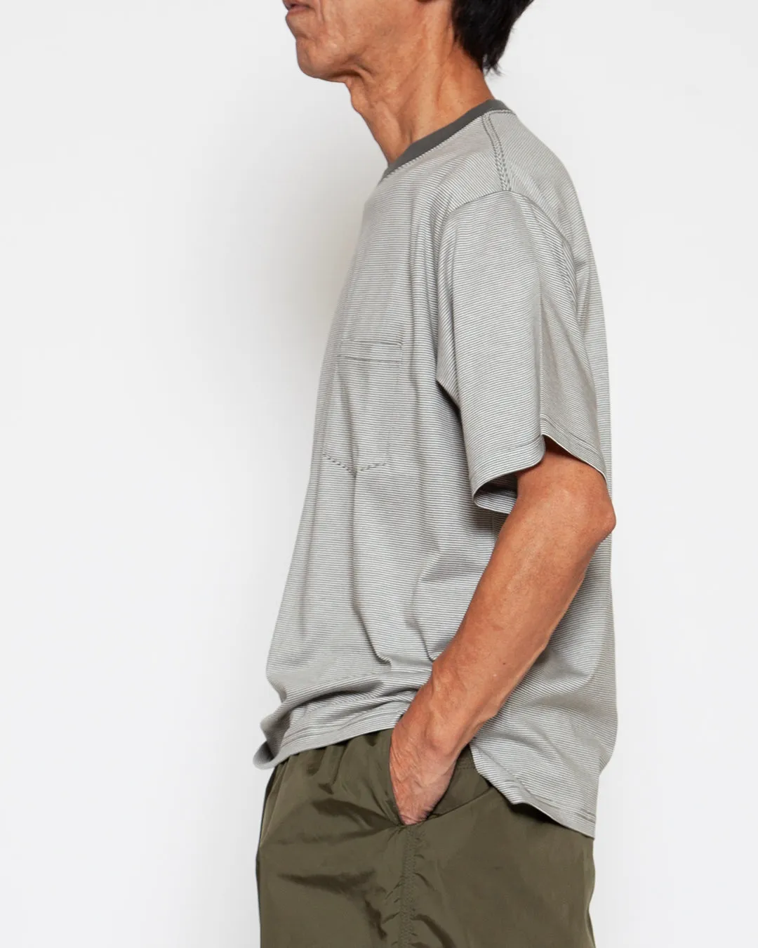 CC010 - BASIC POCKET TEE / OD × White sold by The Corona Utility product image thumbnail 5