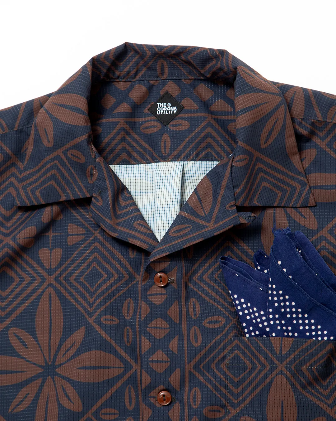 CS097 - FRENCH CAFE SHIRT S/S / Charcoal Grey × Brown sold by The Corona Utility product image thumbnail 3