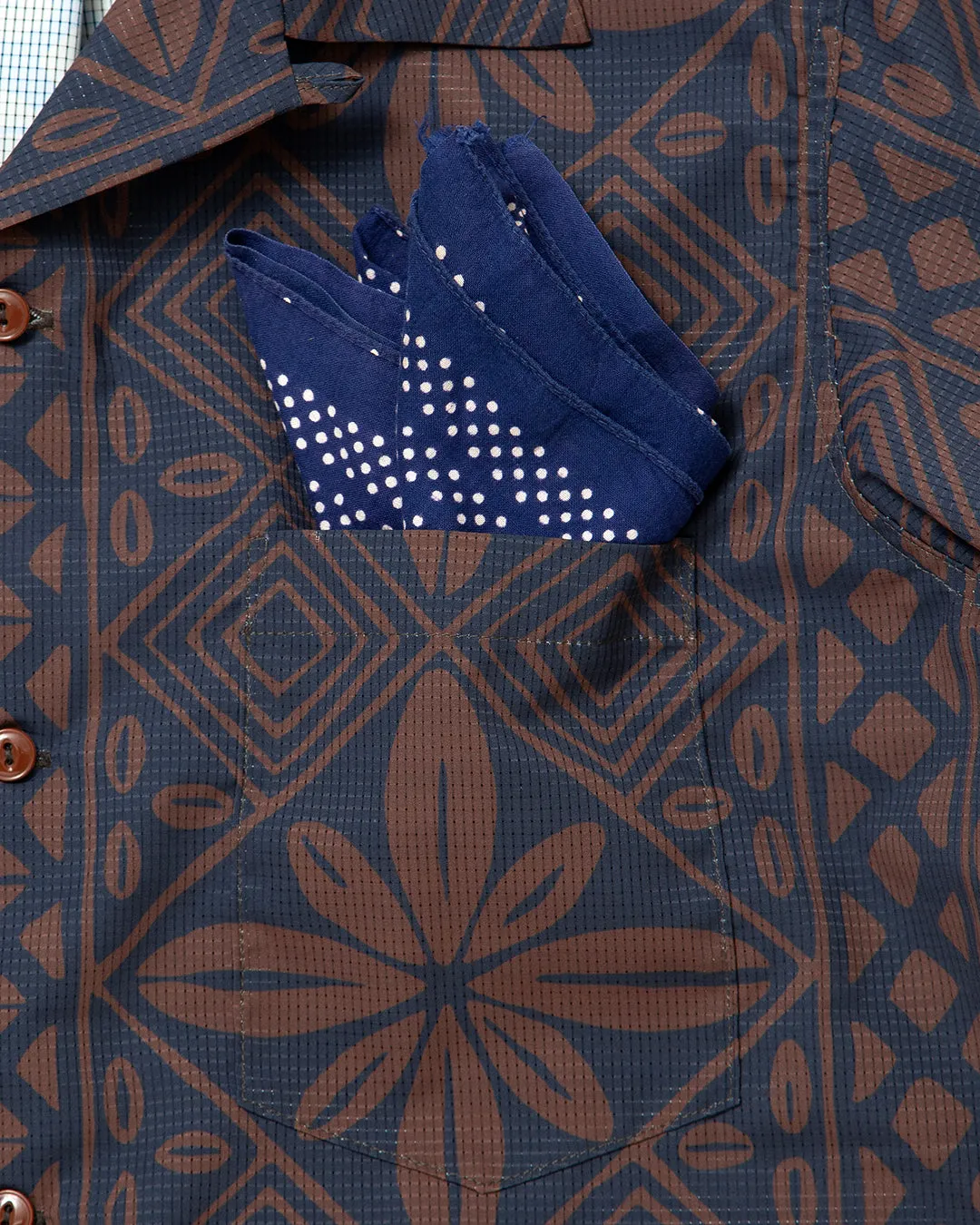 CS097 - FRENCH CAFE SHIRT S/S / Charcoal Grey × Brown sold by The Corona Utility product image thumbnail 5