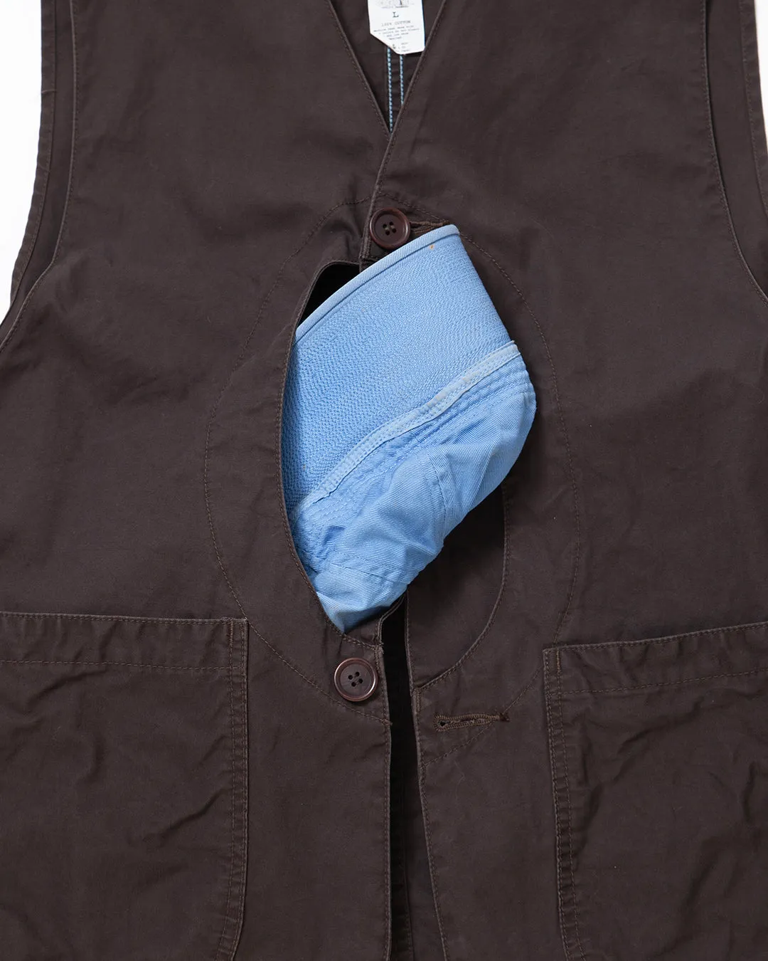 CV002 - CORONA・GAME VEST / Chocolate Brown w/ Bio-wash sold by The Corona Utility product image thumbnail 3