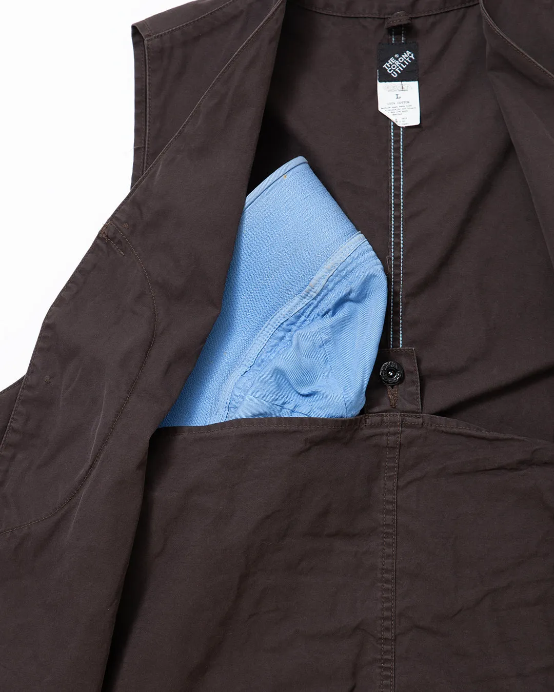 CV002 - CORONA・GAME VEST / Chocolate Brown w/ Bio-wash sold by The Corona Utility product image thumbnail 4