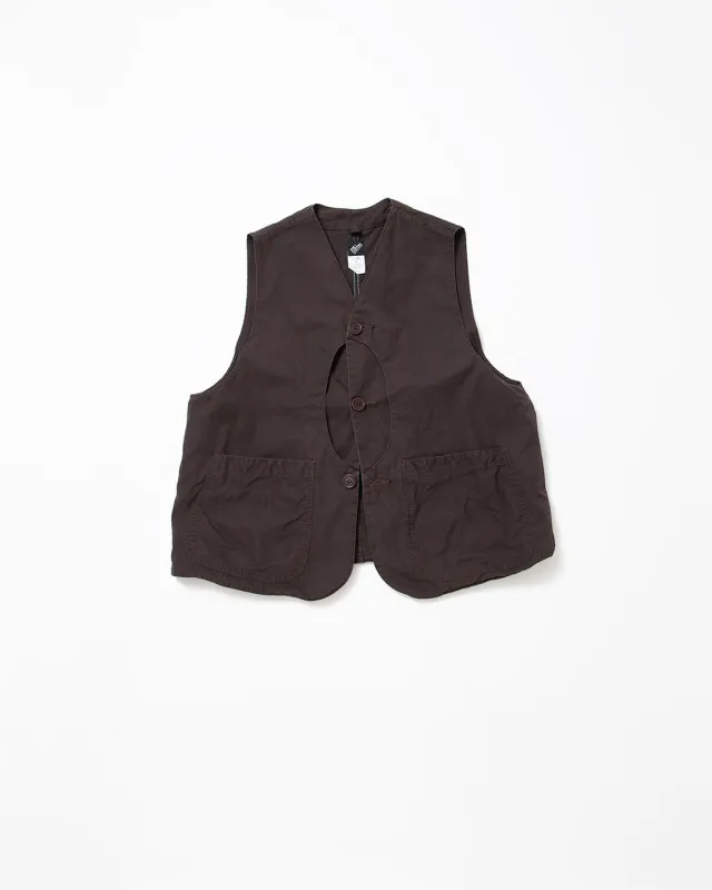 CV002 - CORONA・GAME VEST / Chocolate Brown w/ Bio-wash made by The Corona Utility