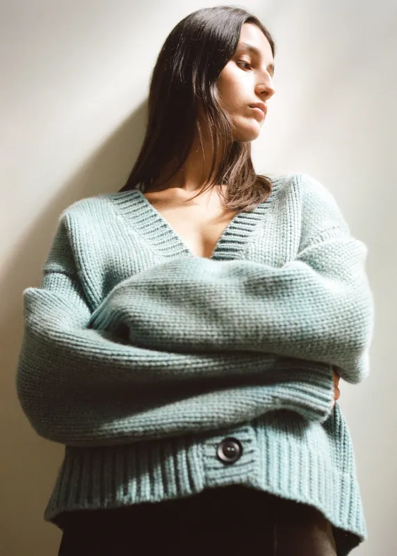 KAMAL cashmere chunky cardigan made by Le Kasha