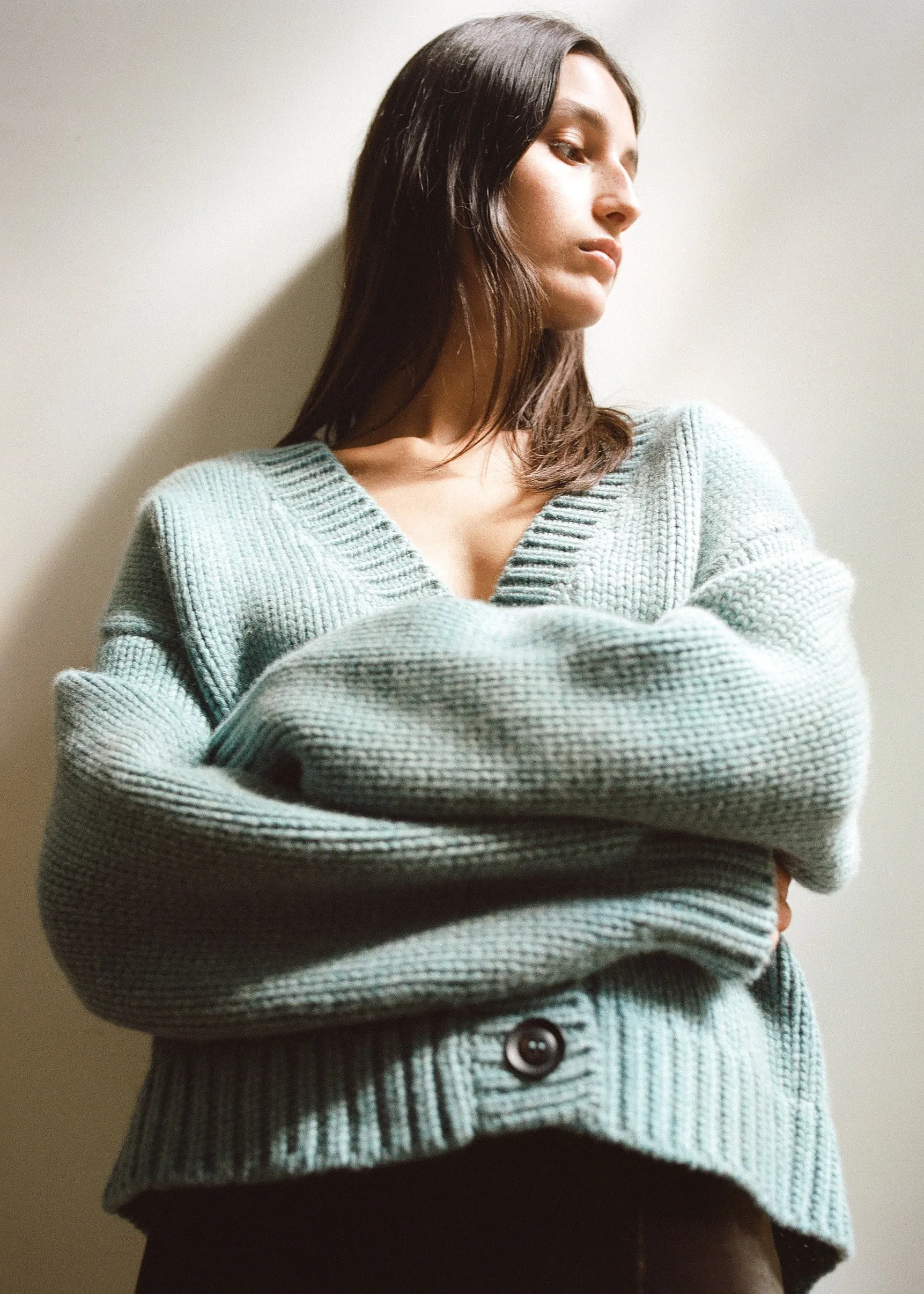 KAMAL cashmere chunky cardigan sold by Le Kasha
