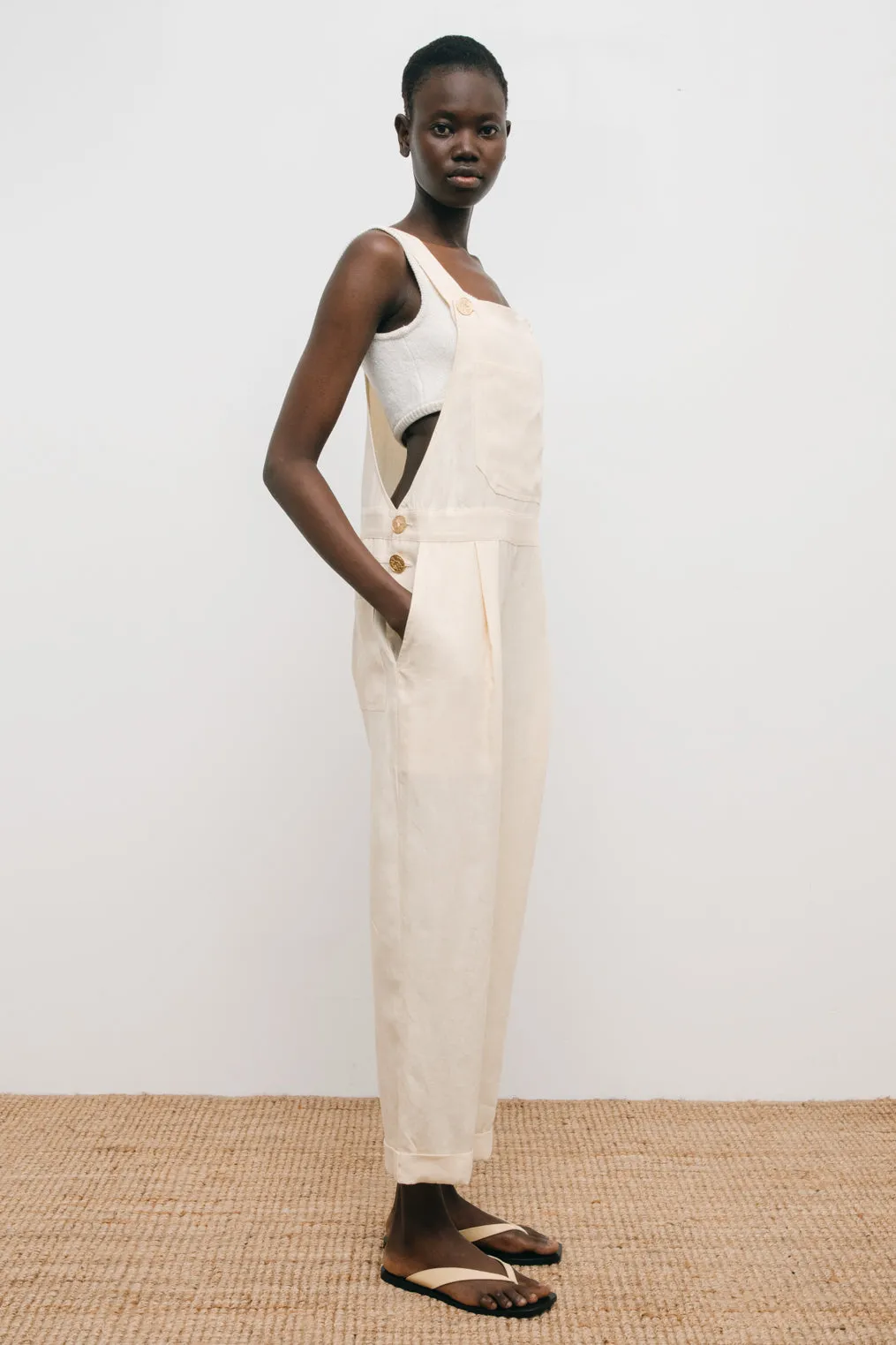 SHARANI linen jumpsuit sold by Le Kasha