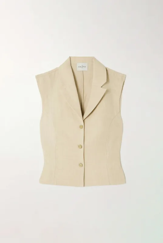 SAWADAH linen vest made by Le Kasha