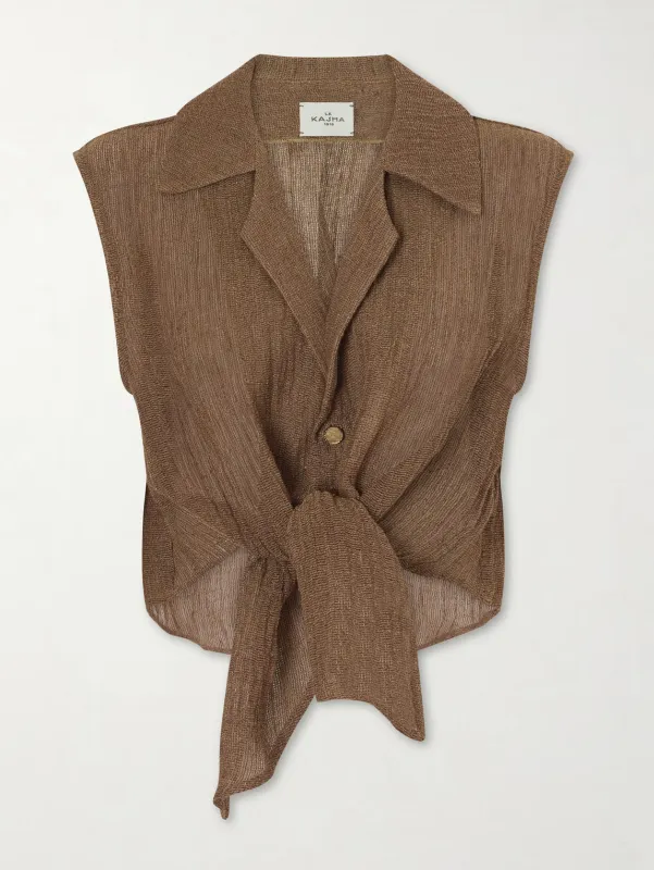 SANABOG linen top made by Le Kasha