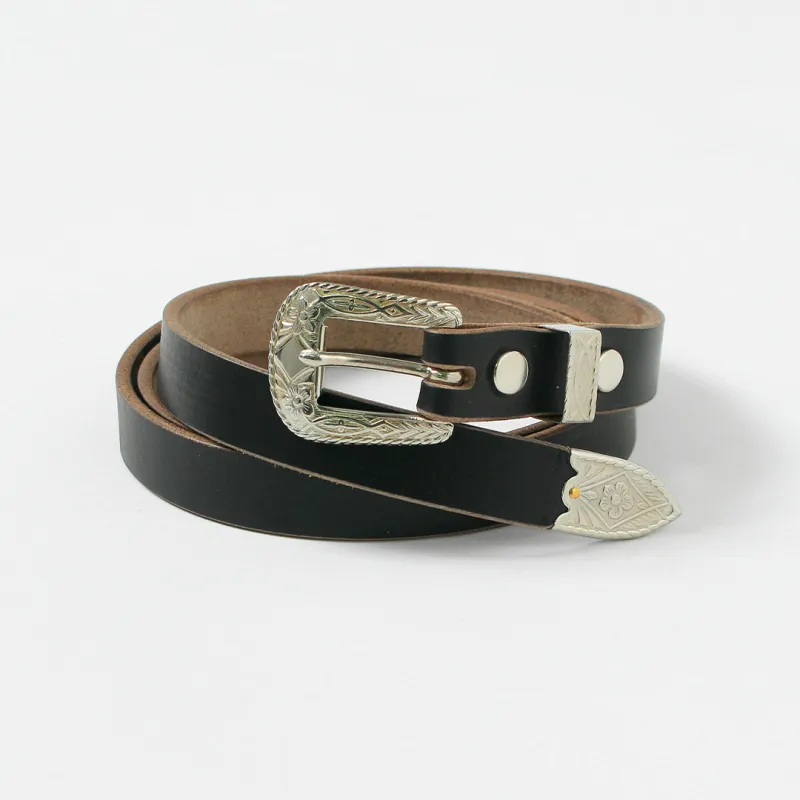 BUTTON WORKS / N&J Western Buckle Narrow Belt made by Haku Clothing