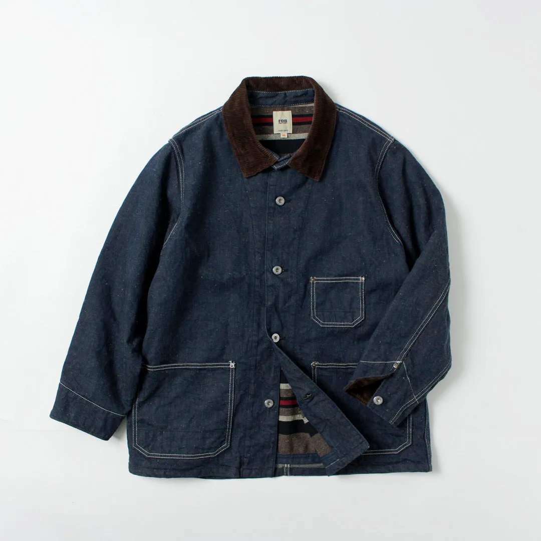 FOB FACTORY / F2456 Denim Chore Jacket with Blanket Liner sold by Haku Clothing product image thumbnail 4