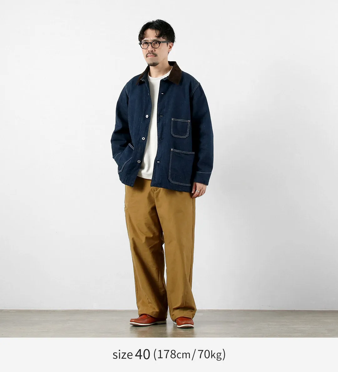 FOB FACTORY / F2456 Denim Chore Jacket with Blanket Liner sold by Haku Clothing product image thumbnail 5