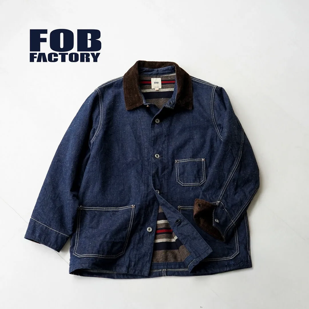 FOB FACTORY / F2456 Denim Chore Jacket with Blanket Liner sold by Haku Clothing product image thumbnail 3