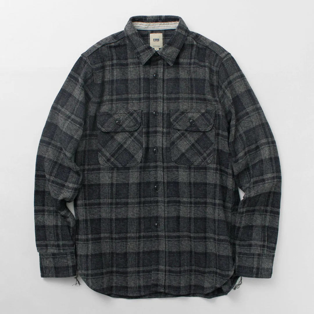 FOB FACTORY / F3497 Flannel Check Work Shirt sold by Haku Clothing