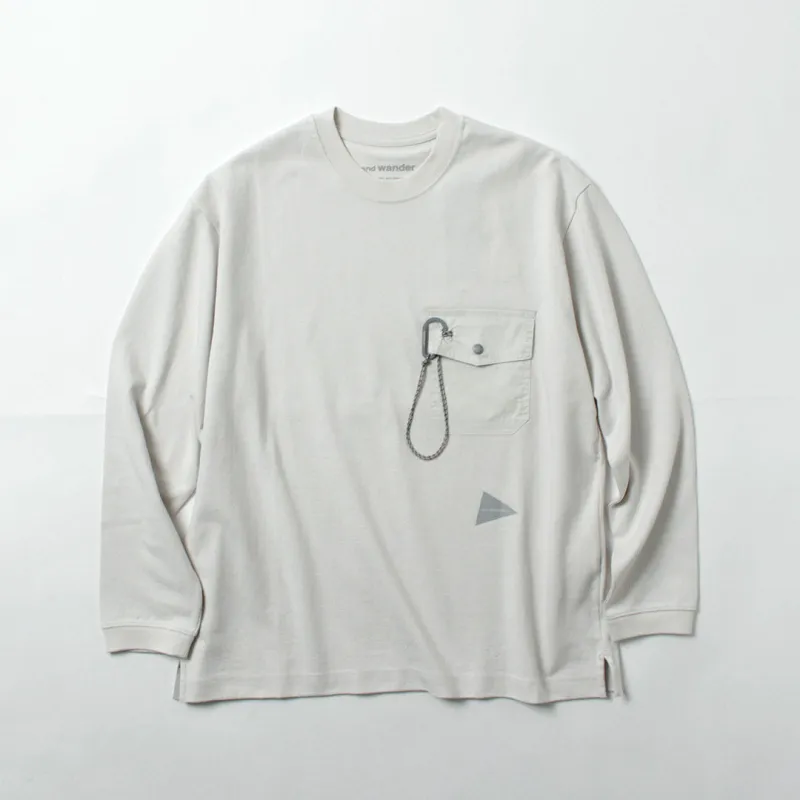 AND WANDER / Heavy Cotton Pocket Long Sleeve T-Shirt made by Haku Clothing