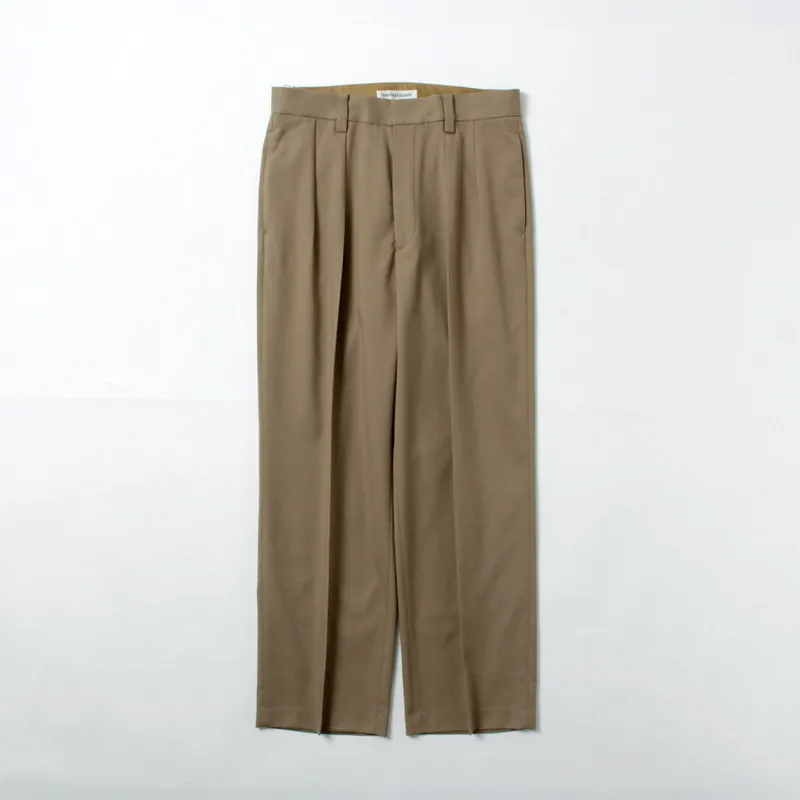 FANTASTICDAYS / Polyester Wool Twill Wide 2-Pleated Slacks made by Haku Clothing