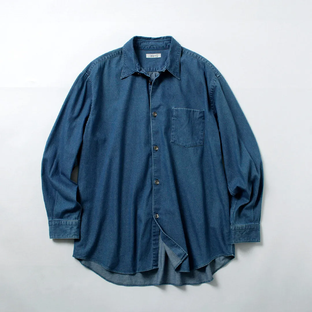 FUJITO / 8oz Denim Big Size Shirt sold by Haku Clothing