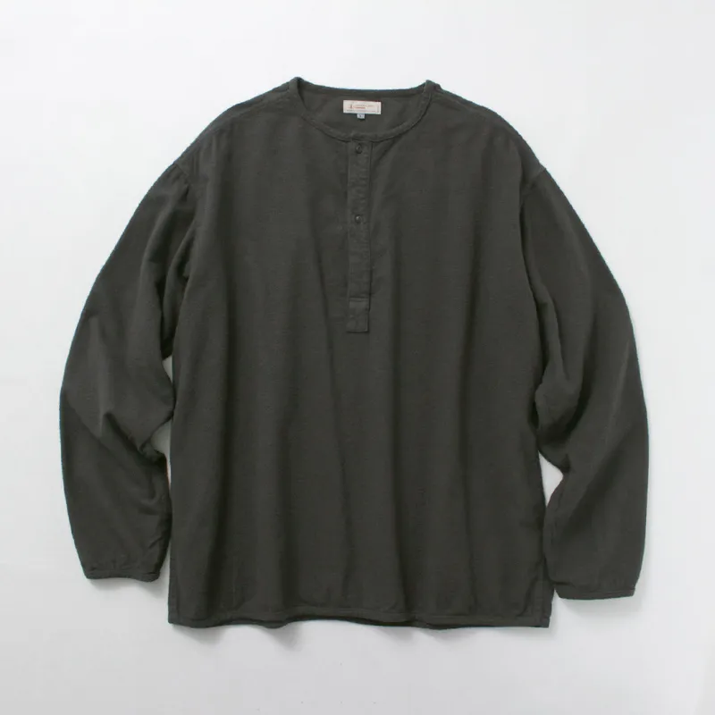 JAPAN BLUE JEANS / Brushed Cotton Flannel Sleeping Henry Neck Pullover RJB3595 made by Japan Blue Jeans