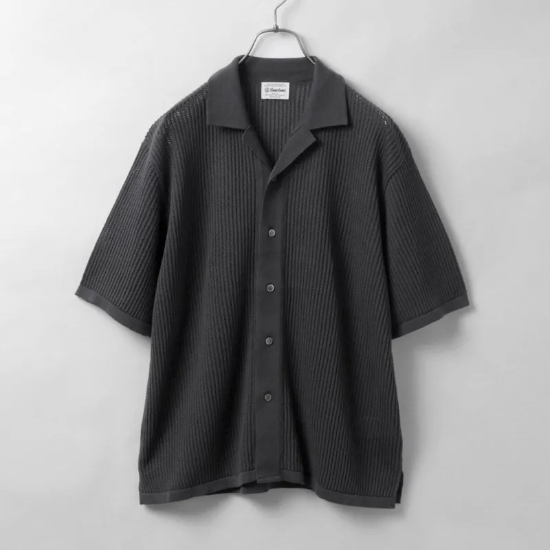 YONETOMI NEW BASIC / Cotton SUKASHI Knit Shirt made by Haku Clothing