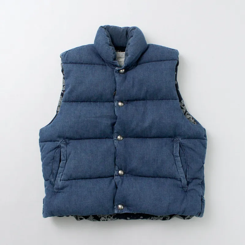 REMI RELIEF / Natural Processed Denim Down Vest made by Remi Relief