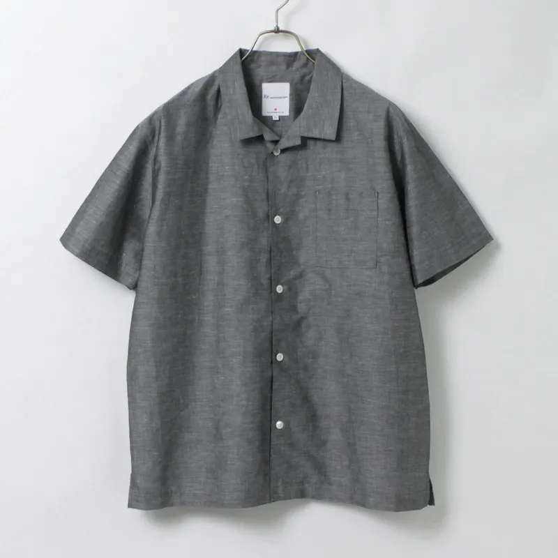 RE MADE IN TOKYO JAPAN / Herdmans Linen Open Collar Shirt made by Haku Clothing