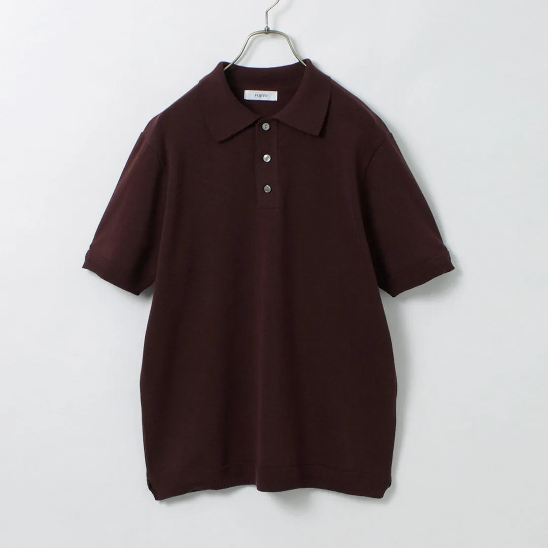 FUJITO / Knit Polo Easy Solid Color sold by Haku Clothing
