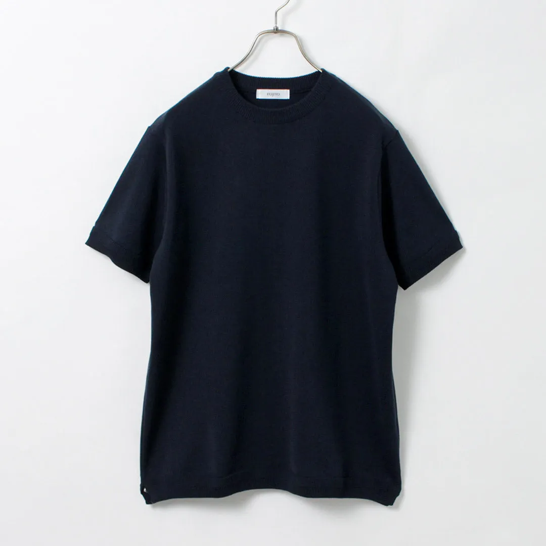 FUJITO / Crew Neck Knit T-Shirt sold by Haku Clothing