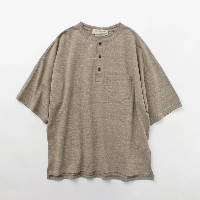 REMI RELIEF / Melange Jersey Short Sleeve Henley Neck Pocket T-shirt made by Remi Relief